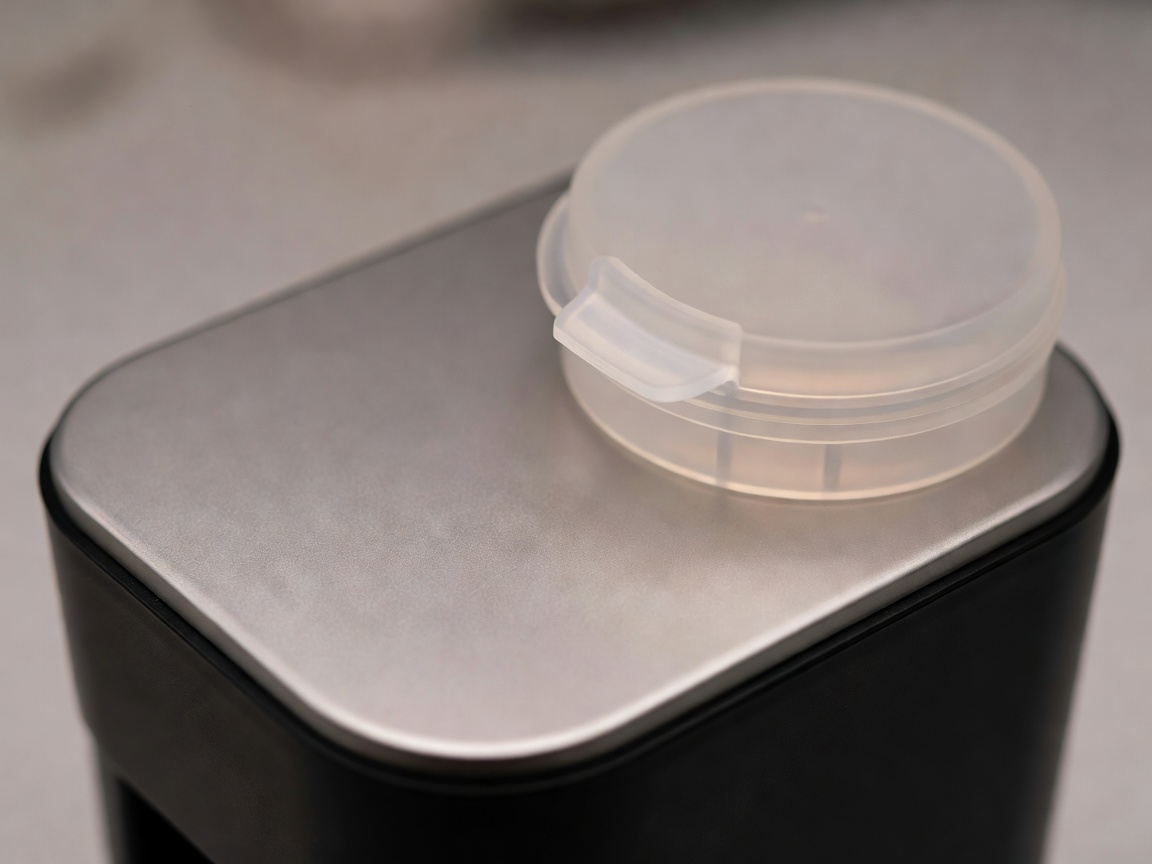 Close-up of a small food and drink appliance surface and detachable part